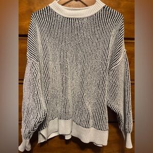 Striped Black and White Women's Sweater